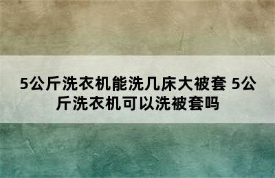 5公斤洗衣机能洗几床大被套 5公斤洗衣机可以洗被套吗